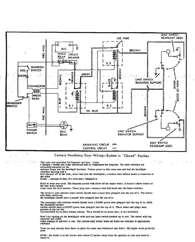 67 Camaro Hide Away Headlight Wiring Diagram